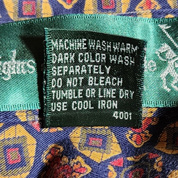 Vintage Knights of Round Table Blue & Red Geometric Long Sleeve Button Up Sz XL - Picture 8 of 8